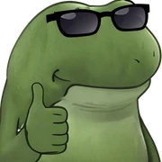 Frog with sunglasses and thumbs up sticker