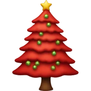 Red christmas tree sticker