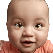 bald boy looking at viewer sticker