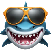 Shark wearing Cartiers sun glasses sticker