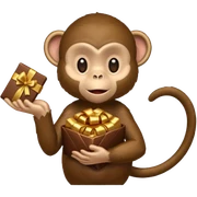 monkey handing out chocolate sticker
