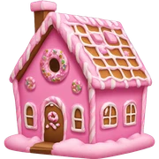 Pink gingerbread house sticker