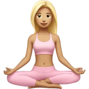 blonde yoga girl light pink clothes n sticker