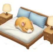 Hamster sleeping in bed sticker