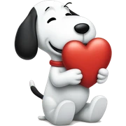 Snoopy holding heart  sticker