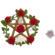 pentagram with roses sticker