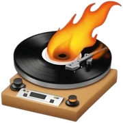 vinyl record on fire sticker