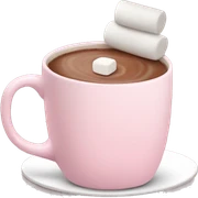 Light Pink mug of hot chocolate with marshmallows  sticker