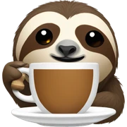 sloth drinking coffee sticker