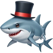 Shark with a top hat sticker