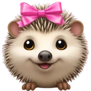 hedgehog with a pink bow sticker