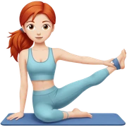 Chica pelirroja haciendo pilates sticker