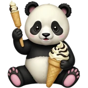 Panda eating ice cream sticker