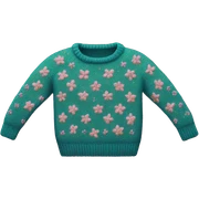 Knit sweater with floral glittery design sticker