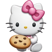 Hello kitty eating a cookie sticker