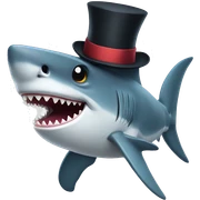 Shark with a top hat sticker