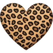 Leopard print heart sticker