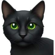Green eyed black cat sticker