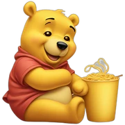 winnie the pooh eating noodle sticker