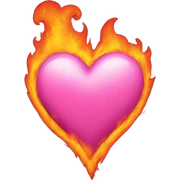 Pink heart on fire sticker