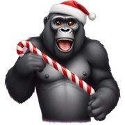 Gorilla with candy cane  sticker