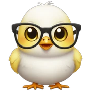 baby chick with specs sticker