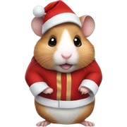 Hamster wearing santa suit sticker