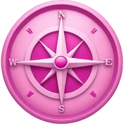 Pink compass sticker