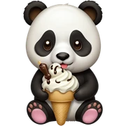 Panda eating ice cream sticker