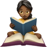 Girl reading a book peaking around the book  sticker