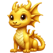 cute golden dragon with feminine qualities sticker