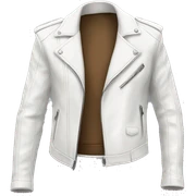 Realistic side view of a white fashion leather jacket. sticker