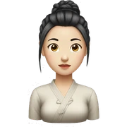 Chinese Girl with tied hair sticker