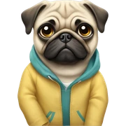 Pug with clothes sticker