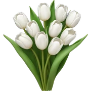 white tulip bouquet  sticker