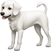 White dog sticker