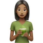 Girl with matcha sticker