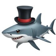 Shark with a top hat sticker