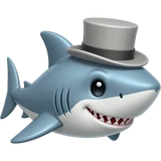 Shark with a top hat sticker