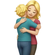 HUGGING mom blonde  sticker