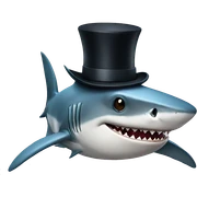 Shark with a top hat sticker