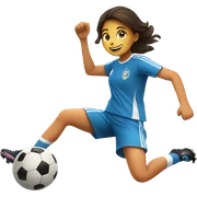Girl kicking soccer ball  sticker