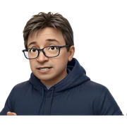 boy with glasses looking forward sticker