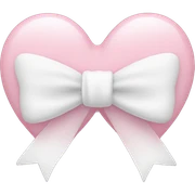 Pastel pink heart with white bow sticker