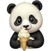 Panda eating ice cream sticker