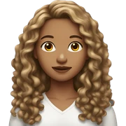 A young woman with light brown skin long curly brunette hair sticker