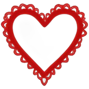 Red lace heart frame  sticker