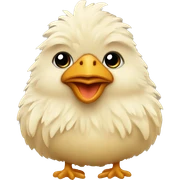 Fluffy chicken beige sticker