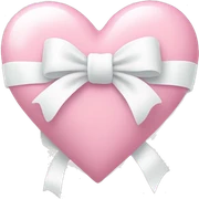Pastel pink heart with white bow sticker