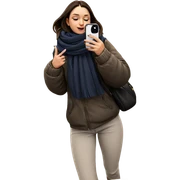 girl taking a scarf selfie sticker
